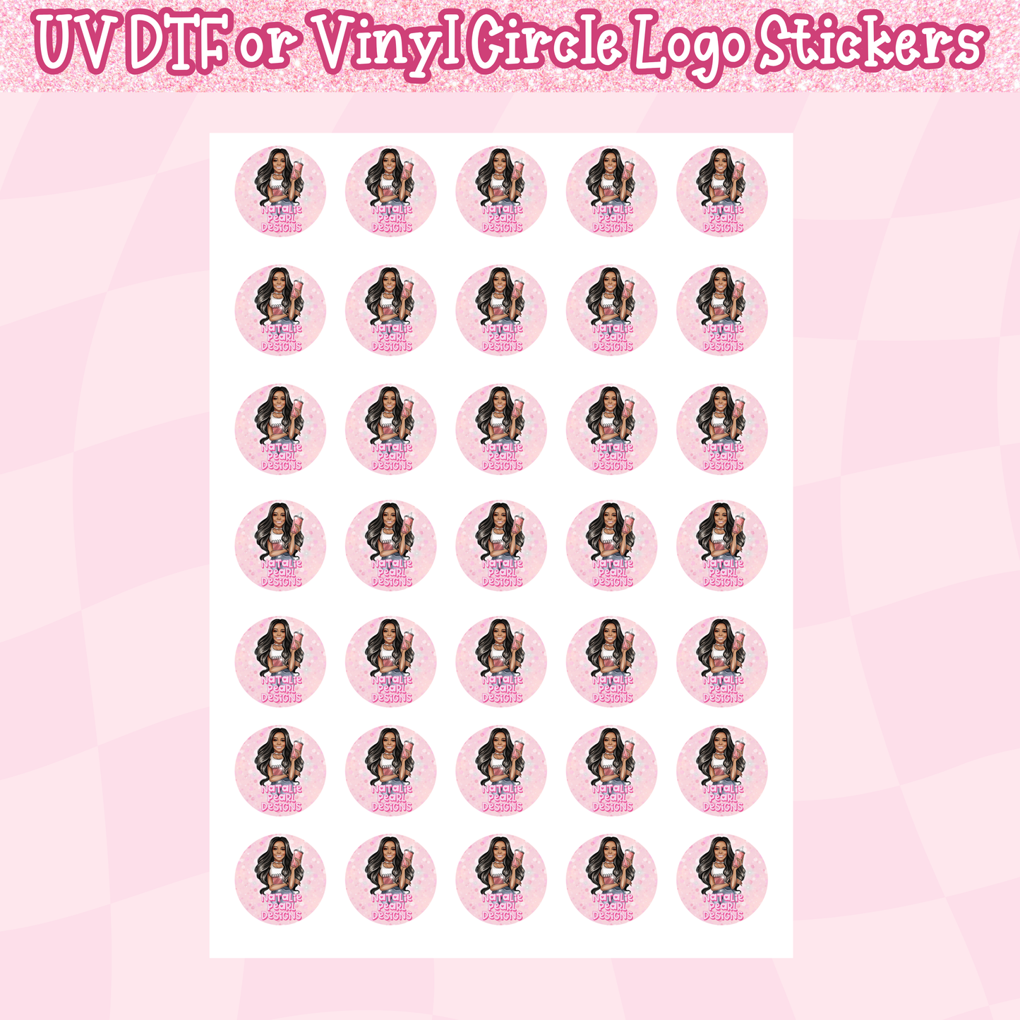 UV DTF or Vinyl Circle Logo Stickers