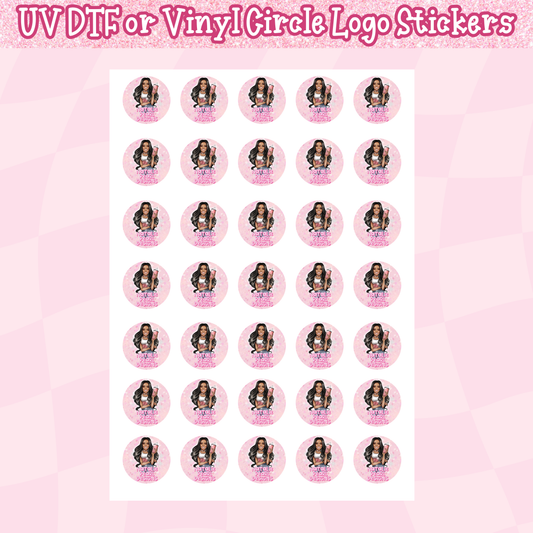 UV DTF or Vinyl Circle Logo Stickers