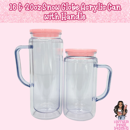 Acrylic Snow Globe Tumbler with Handle