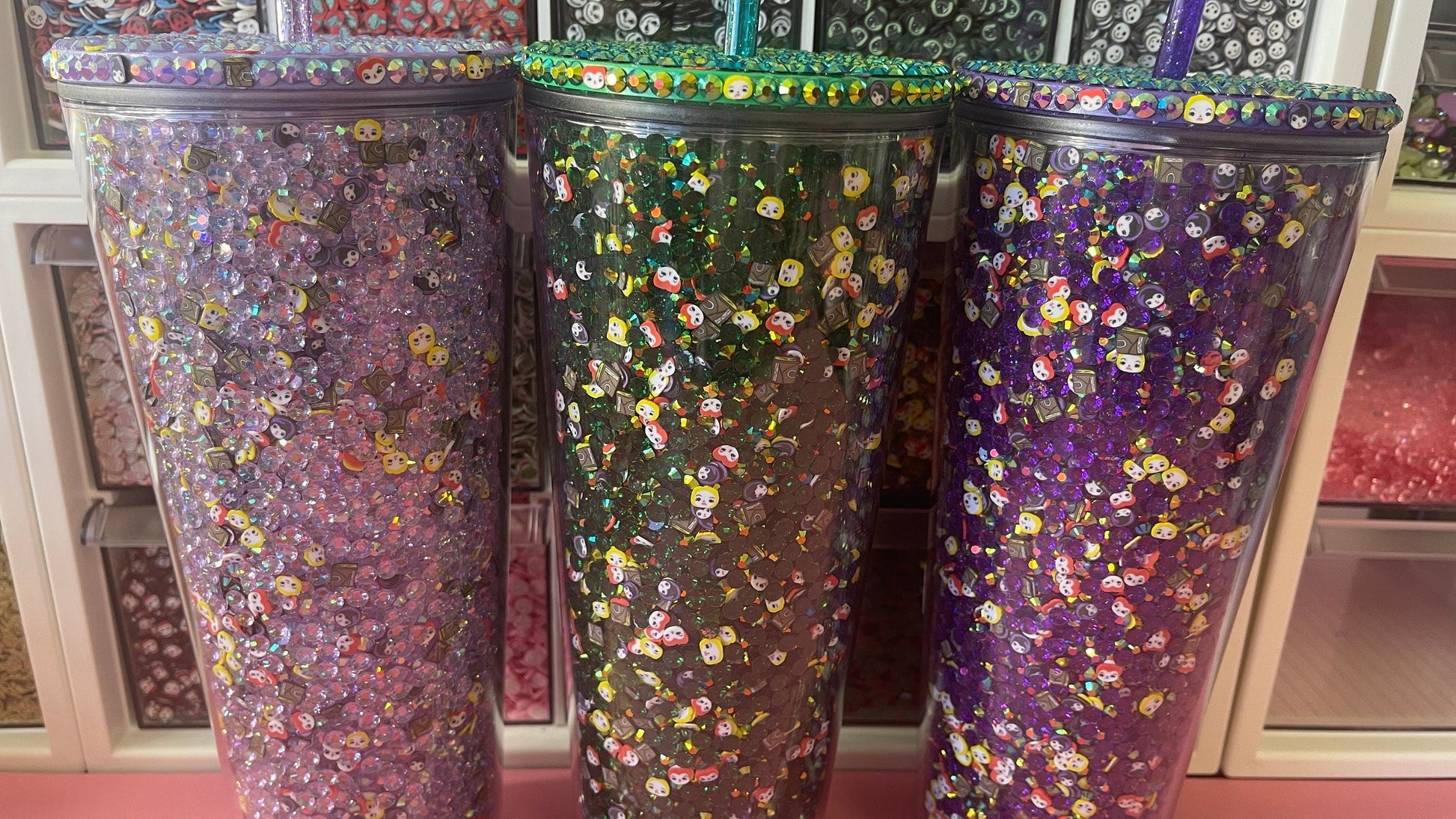 Witchy Sisters Rhinestone Filled Tumbler,Witch Tumblers, Reverse Rhinestones,Catfish Tumbler,Spooky Cup,Halloween Tumbler, Spooky Season Cup