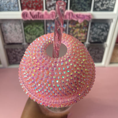 Custom Full Bling Rhinestone or Clear Plastic Cold Cup Lids, Starbucks Lid, Dome Lid, Whipped Cream Lid, Round Lid