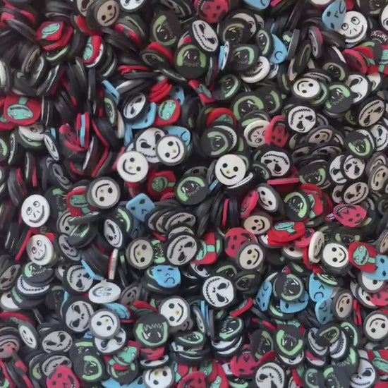 Halloween Nightmare Mix Sprinkle Polymer Clay Slices, Fake Sprinkles for Crafting, Fimo Slices, Halloween Polymer Clay Slices