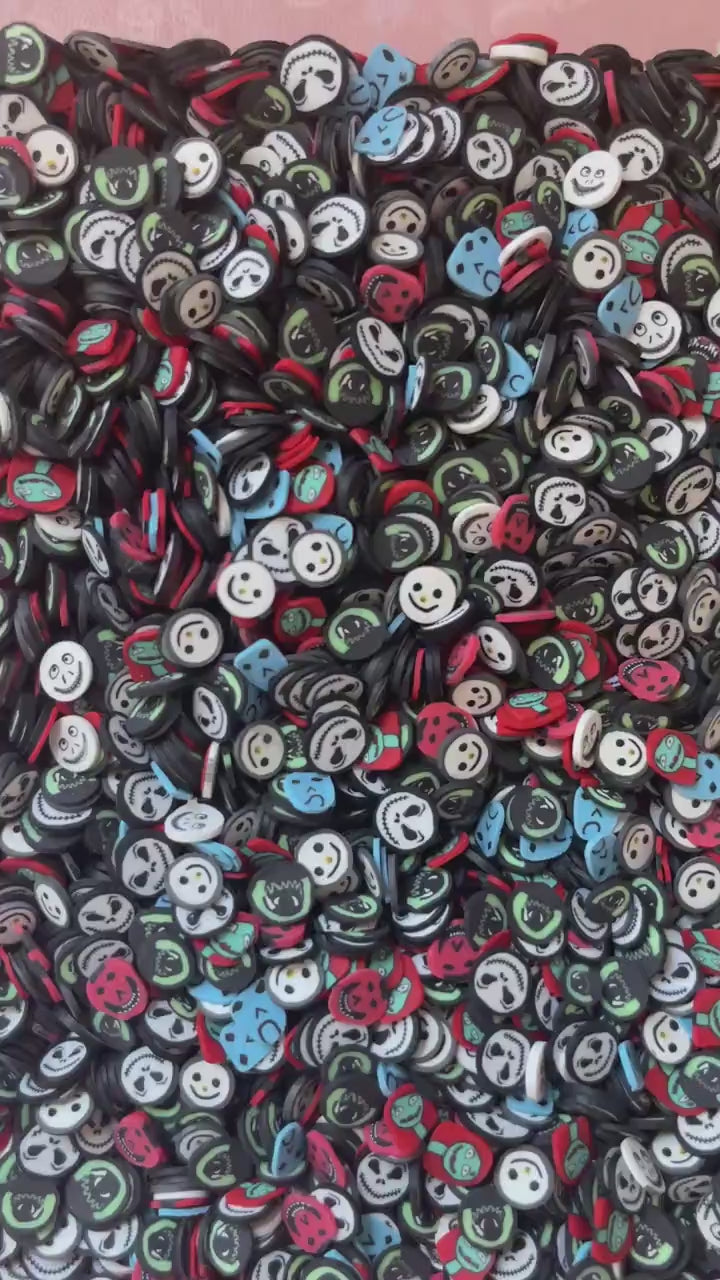 Halloween Nightmare Mix Sprinkle Polymer Clay Slices, Fake Sprinkles for Crafting, Fimo Slices, Halloween Polymer Clay Slices