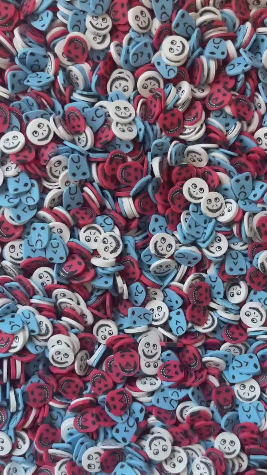 Three of A Kind Sprinkle Polymer Clay Slices, Fake Sprinkles for Crafting, Fimo Slices, Halloween Polymer Clay Slices
