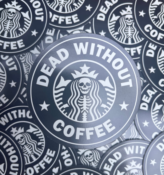 Halloween Starbucks Skeleton Mermaid Magnet|Dead Without Coffee