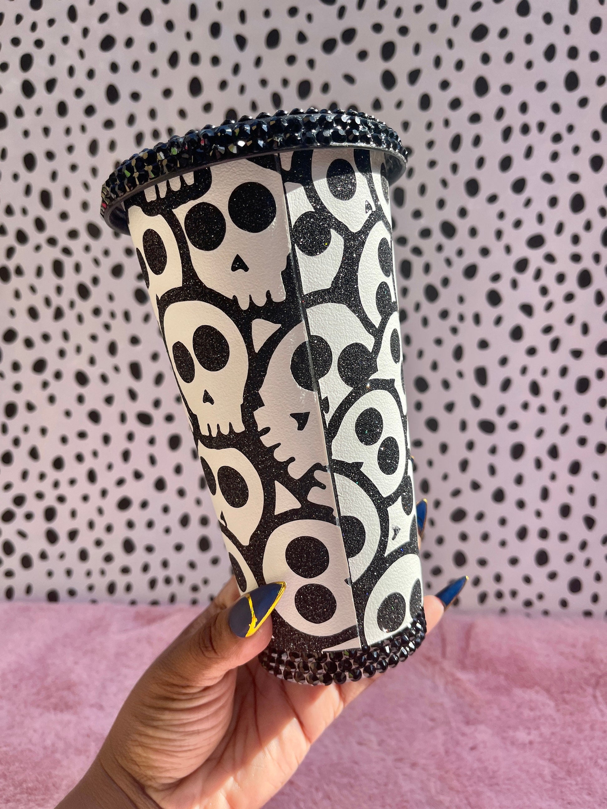 Starbucks Glow in the Dark Skull Rhinestone Tumbler|Venti| HTV Wrap