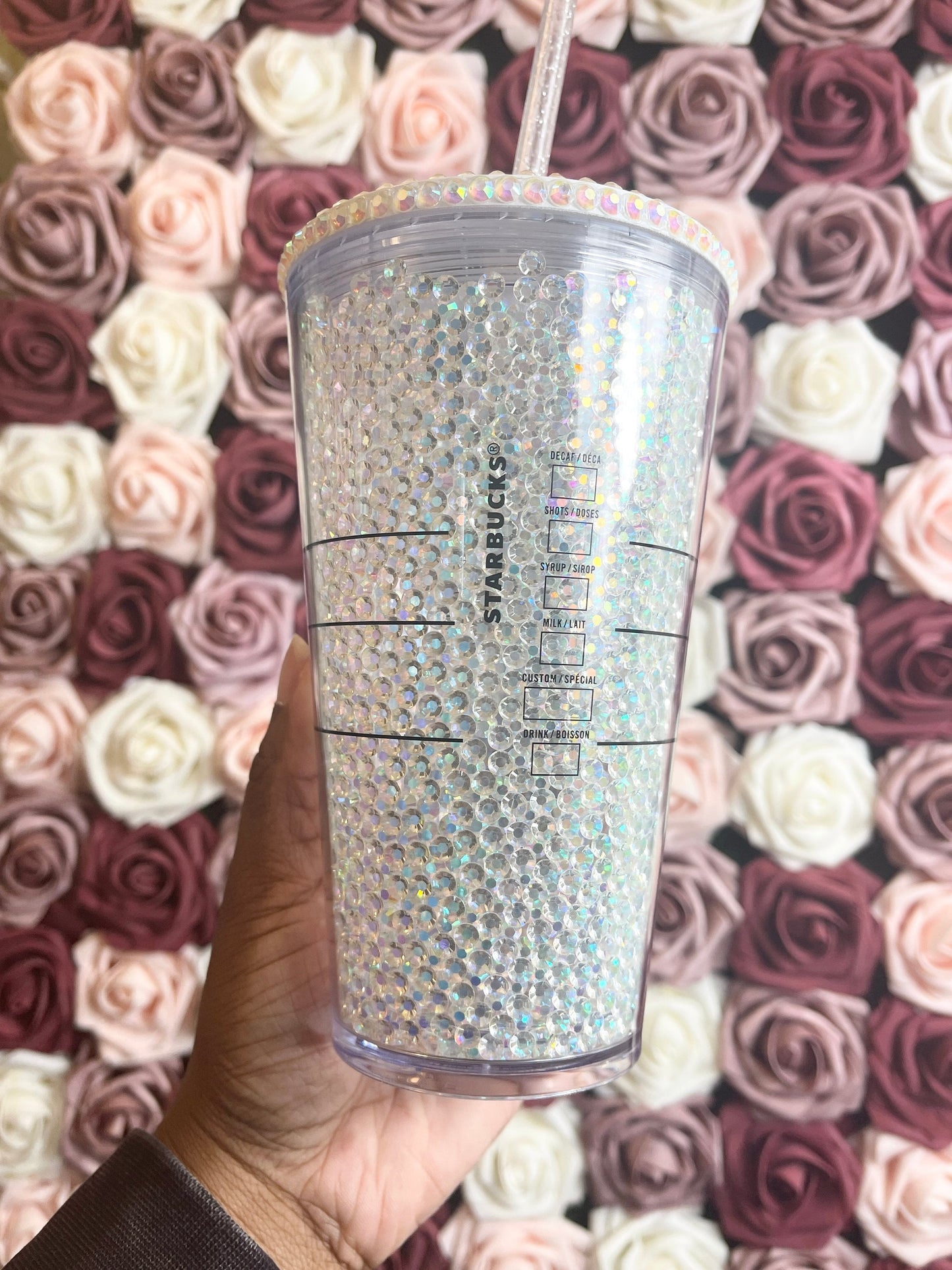 Starbucks Clear Ab Rhinestone Filled Tumbler|Rhinestone Lid