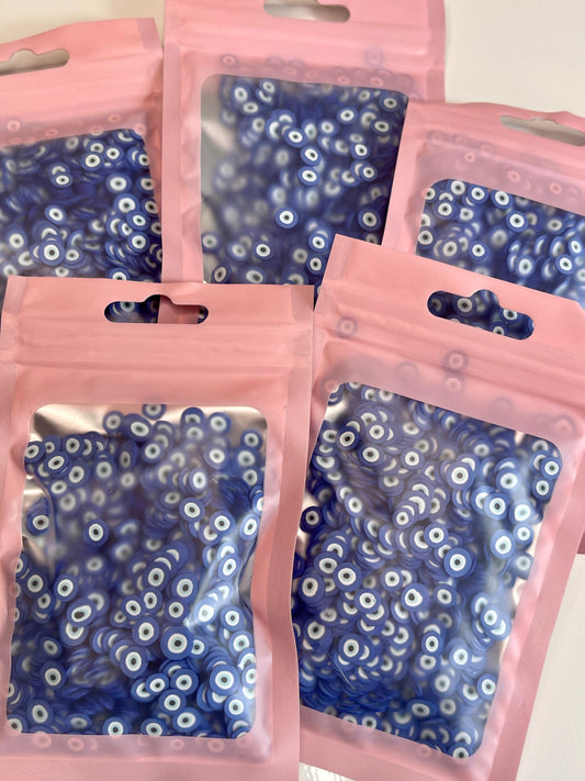 Blue Evil Eye Polymer Clay Slices|Fake Sprinkles for Crafting|Fimo Slices