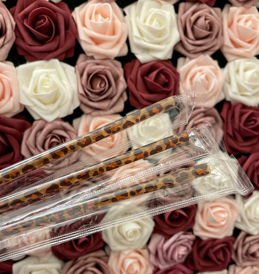 Cheetah Print 9 inch Reusable Straws|Add On|Replacement| Grande Tumbler Straw