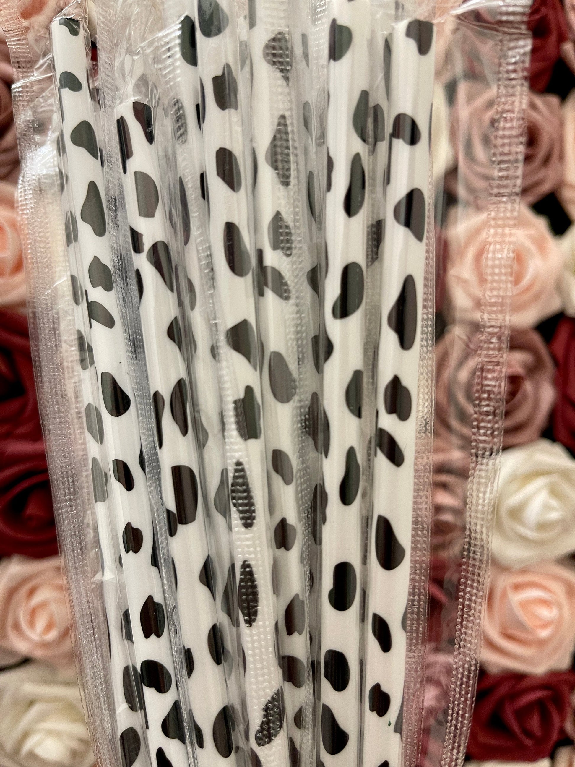 Cow Print Black & White 9 inch Reusable Straws|Add On|Replacement| Grande Tumbler Straw