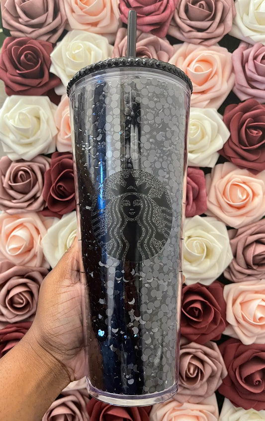 Starbucks Black Rhinestone Filled Tumbler|Rhinestone Lid