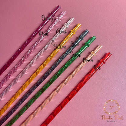 11 inch Swirl Reusable Straws with Stopper, Add On, Replacement, Venti Tumbler Straw, Swirl Twisted