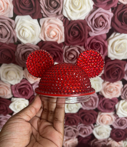 Red Full Bling Rhinestone Mouse Ear Lid, Lid Add On, Replacement Lid, Extra Lid, Fits Starbucks Tumblers