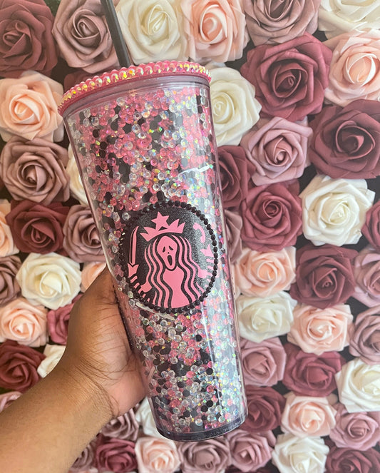 Halloween Ghost Mix Rhinestone Filled Tumbler, Spooky Tumbler