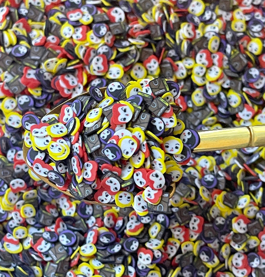 Witch Sisters Sprinkle Polymer Clay Slices, Fake Sprinkles for Crafting, Fimo Slices, Halloween Polymer Clay Slices