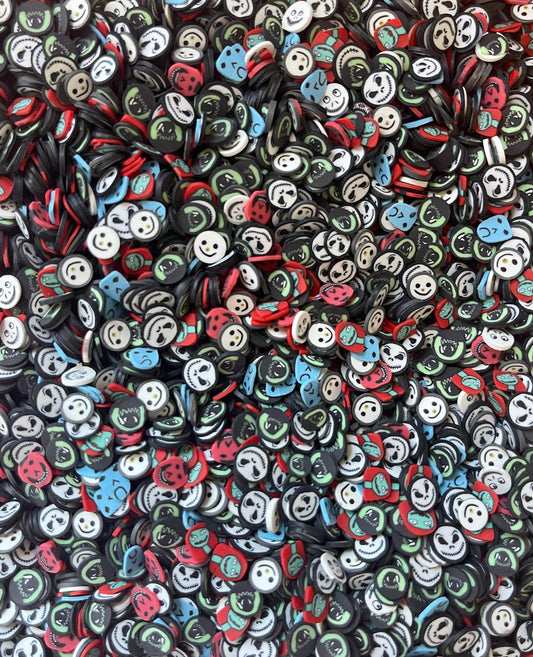 Halloween Nightmare Mix Sprinkle Polymer Clay Slices, Fake Sprinkles for Crafting, Fimo Slices, Halloween Polymer Clay Slices