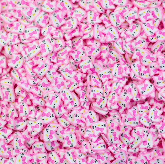 Pink Cat Sprinkle Polymer Clay Slices, Fake Sprinkles for Crafting, Fimo Slices, Halloween Polymer Clay Slices